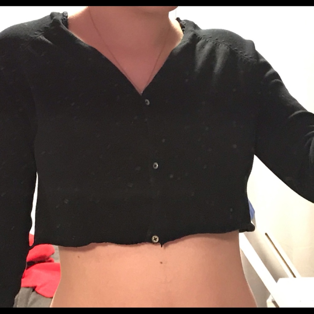 BLACK CROPPED CARDIGAN